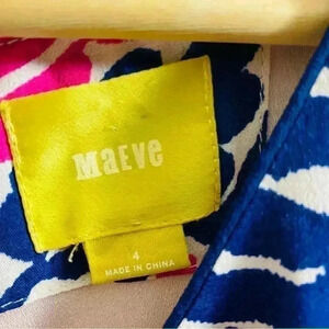 Anthropologie Maeve floral Dress Gemma‎ pink & blue 4 black zip up